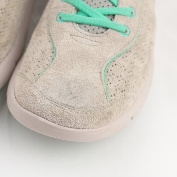 Dansko Womens Elise Sneaker Size 40 9 Gray Suede Green Comfy Walking Shoe LaceUp - Picture 3 of 12